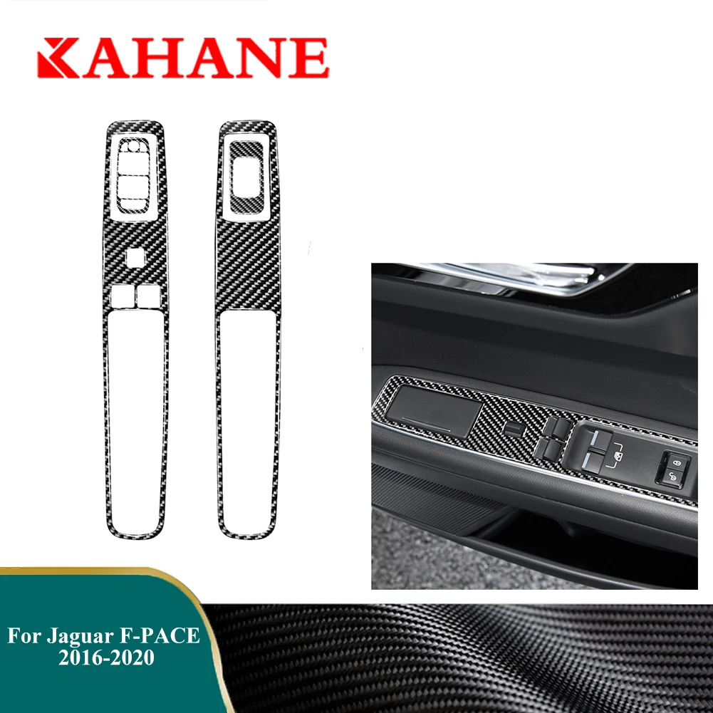 

Car Window Lift Panel Decoration Trim Carbon Fiber Sticker For Jaguar F-PACE X761 XE X760 XF X260 XJ 2016-2020 Interior Moulding