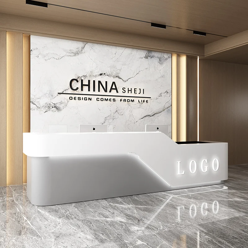 Premium Clinic Reception Desk Retail Executive Shopping Counter Modern Reception Desk Display Meuble Caisse Shop Furniture HDH