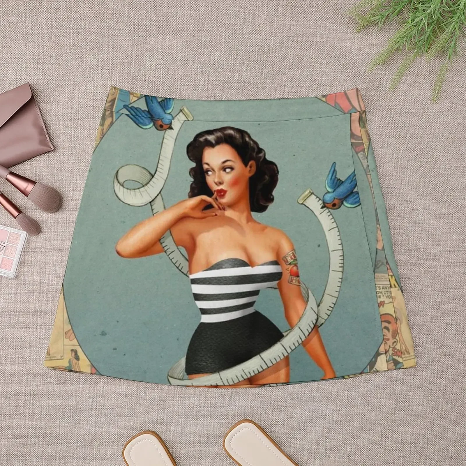 Rok Mini Pin Up dan Komik Rok Wanita Rok Pendek Anak Perempuan