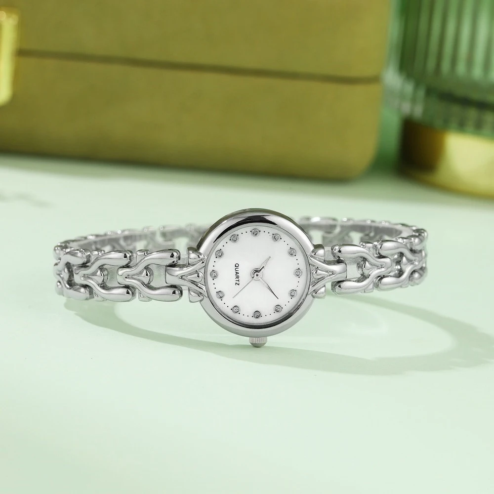 Relógio feminino Novo 2023 Relógio de Quartzo de Marca de Luxo Senhoras Diamante Conjunto Aço Inoxidável Pulseira Relógio Vestido Relógios Compactos