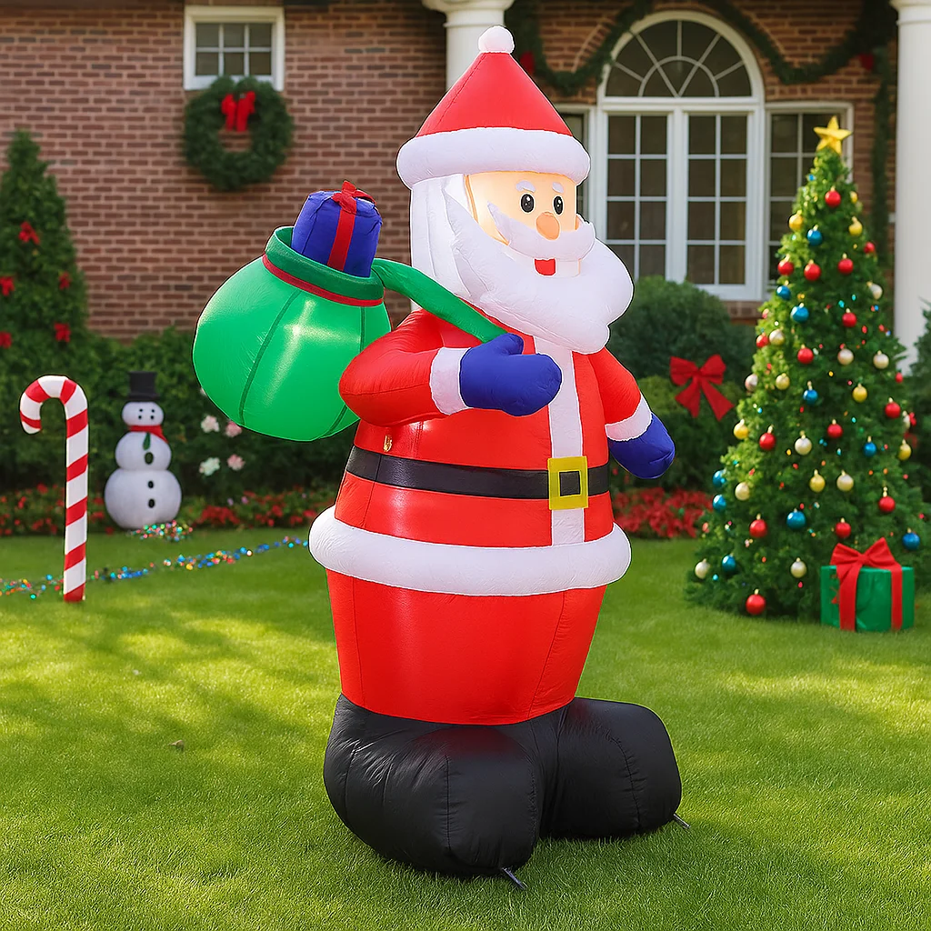 1.2M/3.9FT Opblaasbare Kerstman met Gift Bag Verlichting LED Home Decoraties Speelgoed Yard Xmas Vakantie Levert Party ornamenten