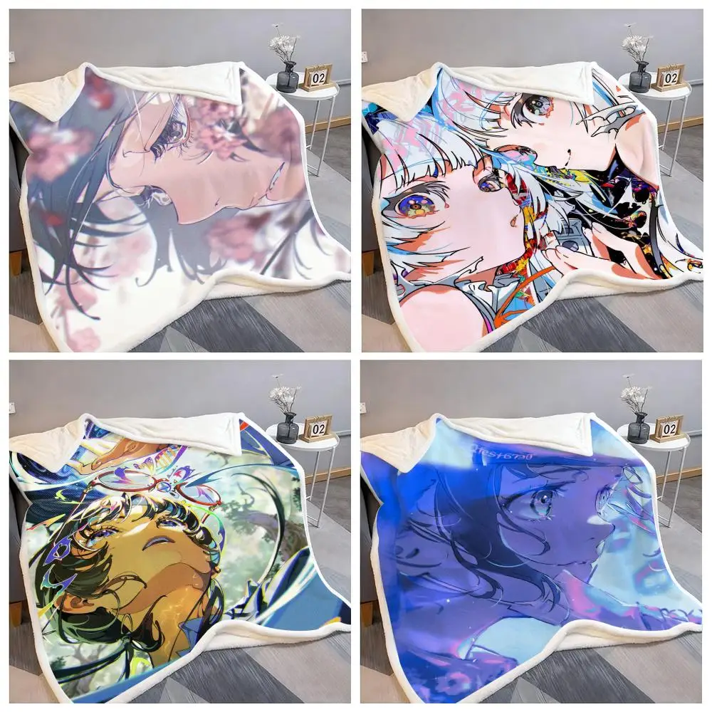 

Illustration M-Mai Y-Yoneyama Throw Flannel Fluffy Soft Blanket Warm Skin-Friendly Throw For Sofa Bed Office Nap Winter