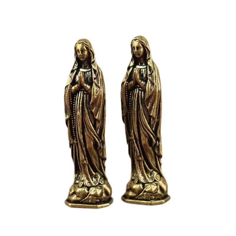 Messing Maria Figurine Anhänger Messing Maria Figurine Reines Kupfer Vintage Maria Figurine – Detail 7