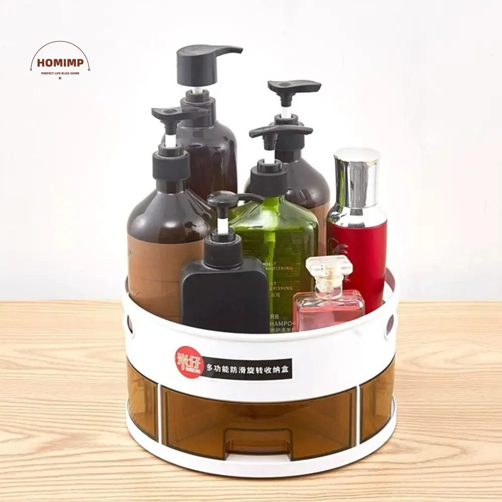 

Multi-Cell Double Spice Tray Non-Slip Large Capacity Rotatable Seasoning Holder Round Plastic Spice Storage Rack Kitchen