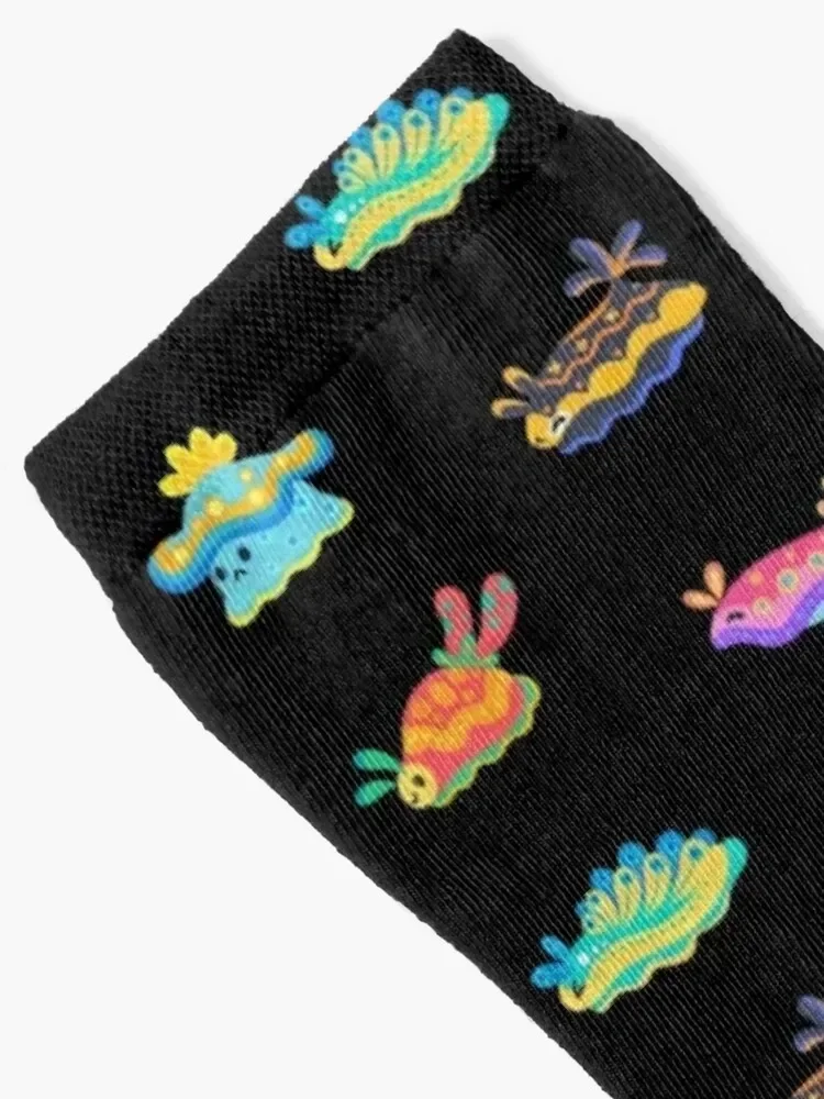 Sea slug - black Socks designer brand happy Woman Socks Men's