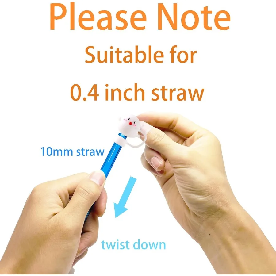 هالوين شبح القش كوف كاب ل ستانلي كوب 2 قطعة 10 مللي متر لطيف سيليكون القش Toppe ل تعثر مع 2 قطعة شبح السحر Peolized S #6