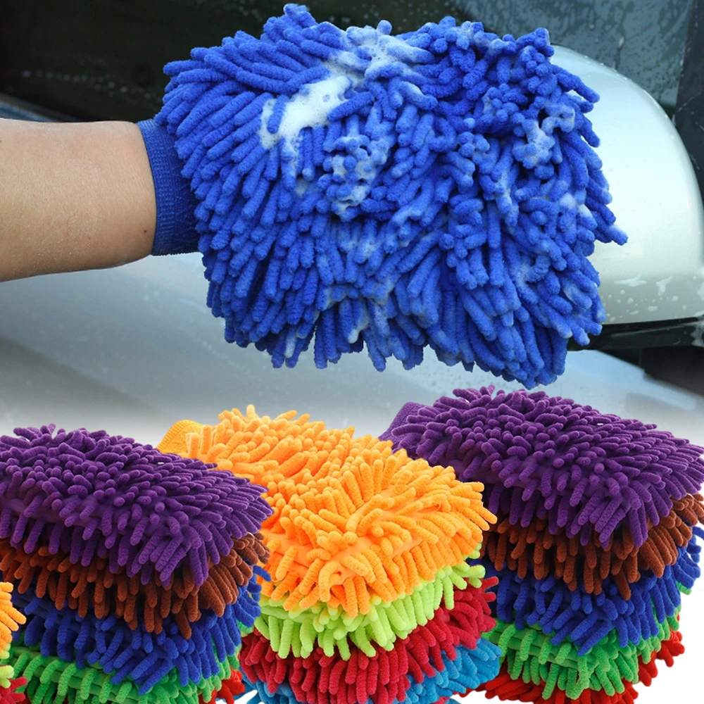 Universal Auto Chenille Coral Fleece Gloves Car Wash Gloves Washing Wiper Car Cleaning Towel Auto Dust Washer Mitt Cleaning Tool