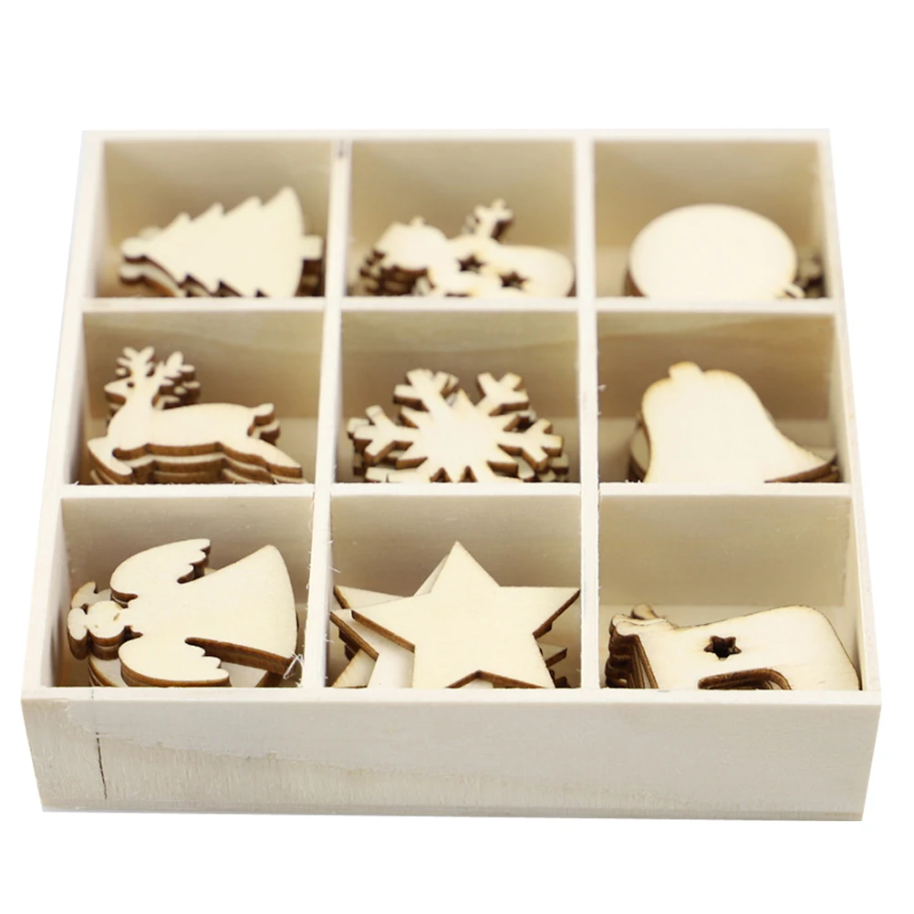 

72 Pcs Wooden Christmas Decoration DIY Decorations Decroative Handiworks Pendants Crafted Practical Crafts Mini