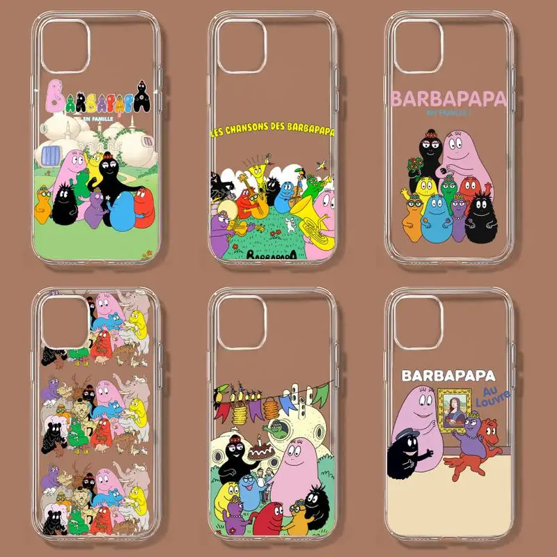 Cartoon Barbapapa Phone Case For Samsung GalaxyS20 S21 S30 FE Lite Plus A21 A51S Note20 Transparent Shell