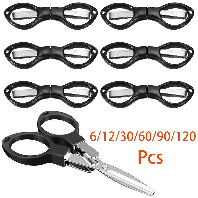 مقص بلاستيكي صغير قابل للطي ، محمول ، على شكل نظارات للحرف المنزلية ، مستلزمات مدرسية ومكتبية ، سفر ، 6-سماعة