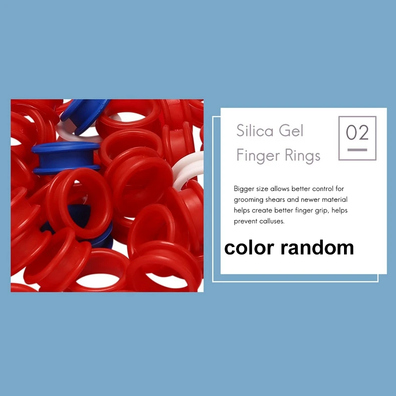 B01C-50Pcs Silicone Finger Rings For Any Scissors Inserts Haircutting Styling Tools Accessories Mix Colors