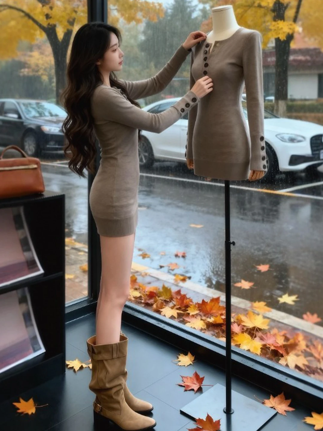 

Сексуальная облегающая трикотажная юбка с высокой талией из смеси хлопка Long Sve Winter Dr для молодых женщин, модный ретро-сле