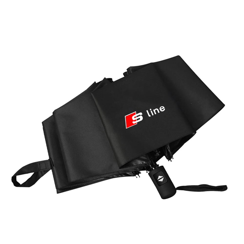 Auto-Logo Faltbarer Sonnenschirm Automatischer Regenschirm Auto-Zubehör für Audi SLINE A3 8P 8V A4 B6 B7 A6 C6 C7 A5 Q3 Q5 Q7 TT A7 A8