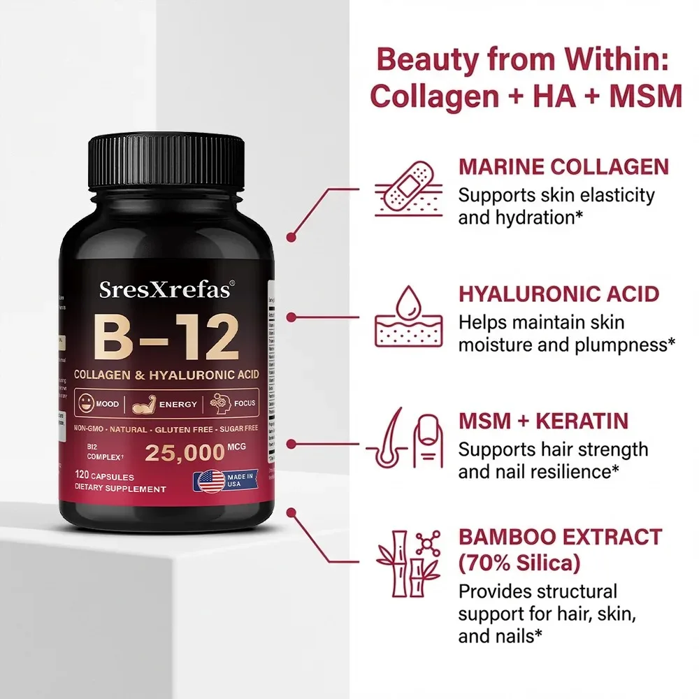 Vitamin B12 - for Mood, Brain, Nervous System, Energy, Metabolism, Relieve Fatigue, Heart Health