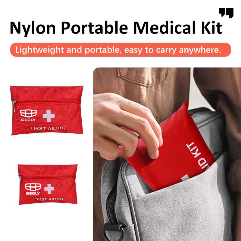 Car Emergency First Aid Pouch Portable Travel Medical Storage Bag For Geely Monjaro Atlas Tugella Geometry C Coolray Emgrand ec