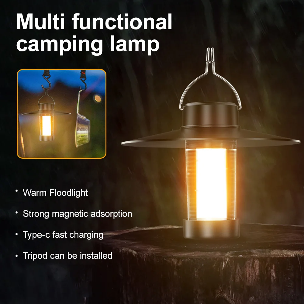 Led Camping Light with Tripod 4 Lighting Modes Rechargeable Lantern Emergency Flashlight Camping Supplies