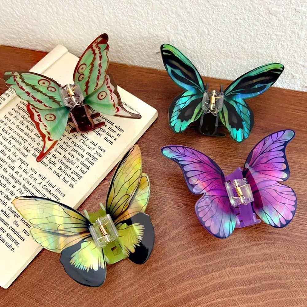 Креативная имитация когтей для волос, градиент цвета, акриловая большая заколка для волос, аксессуары для волос, шпилька, красочная заколка для хвоста