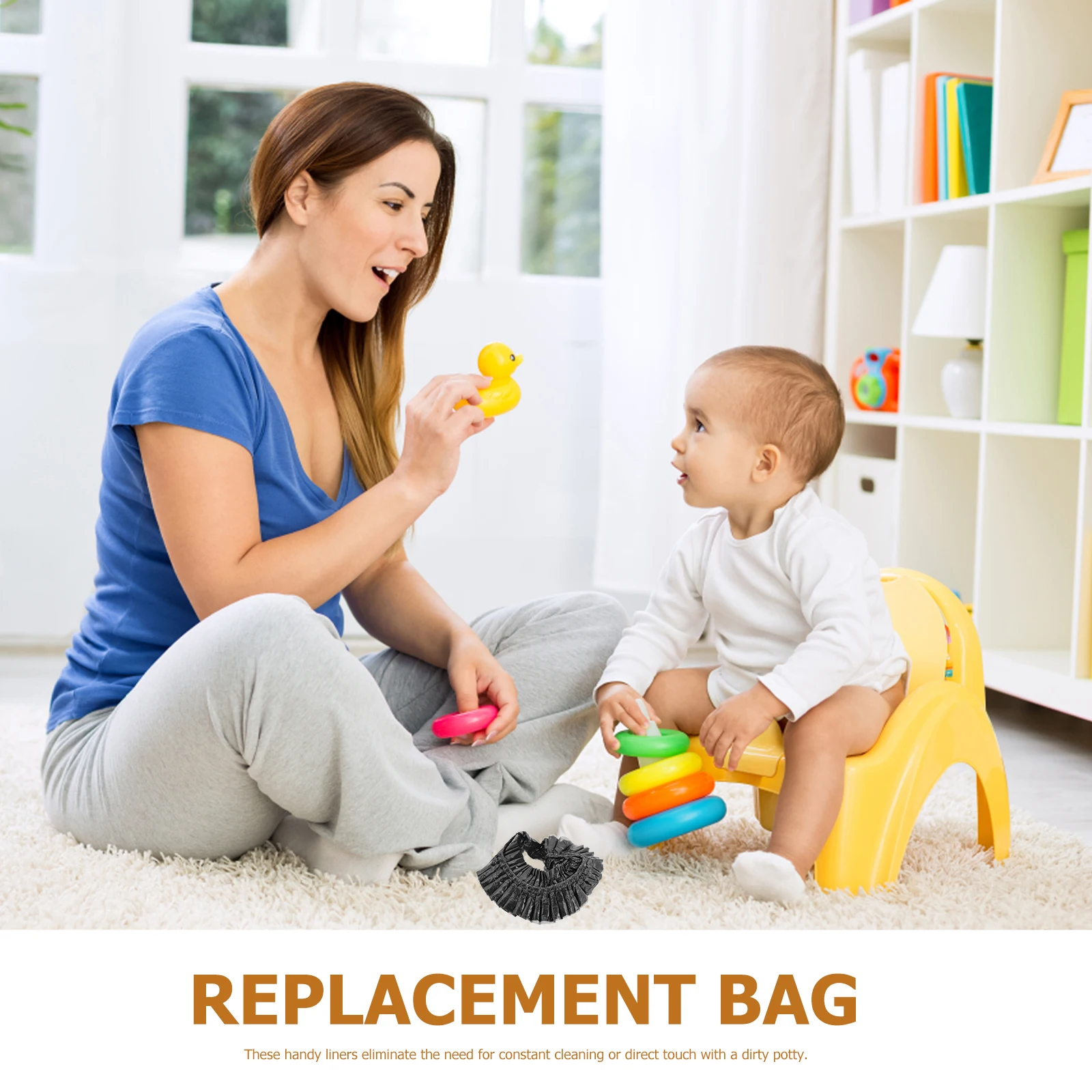 

100pcs Children Potty Training Trash Bag Portable Baby Wc Seats Plastic Replaceable Elastic Liners PE Material Hygienic