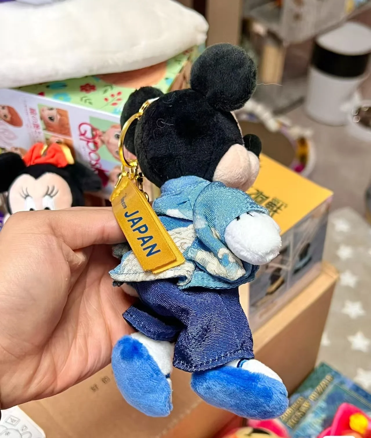 Japanese Disney Store Official Minnie Mickey New Year Kimono figurines Plush Key-chain Bag Pendant Christmas Birthday Gift
