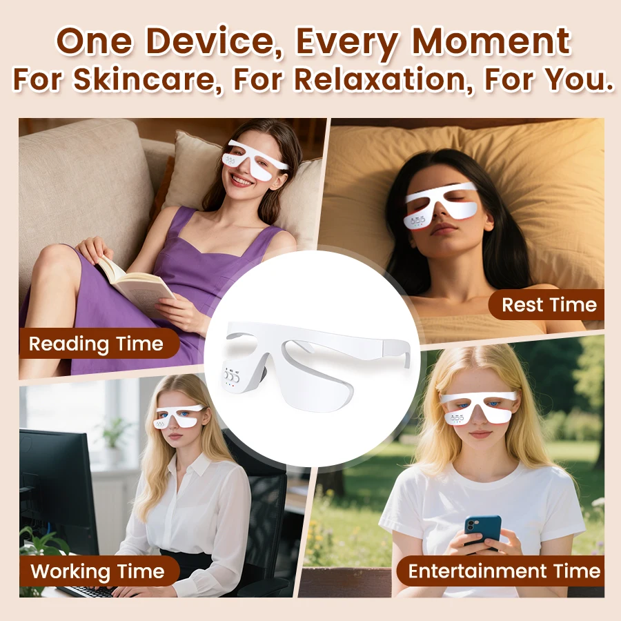 Massaggiatore per occhi Riscaldamento EMS Anti-età Sollievo dalla fatica Alleviare le occhiaie Dispositivo per massaggio per la cura degli occhi Regalo di Natale portatile