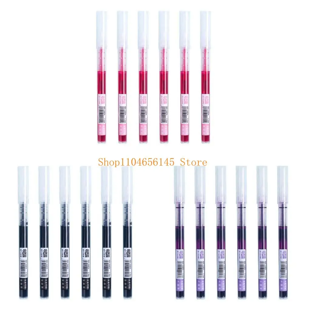 

5asd 6Pcs/pack Rollerball Pen Fine Point Pens, 0.5mm Fine Tip Pens Gel Liquid Rolling Ball Point Writing Pens for Office