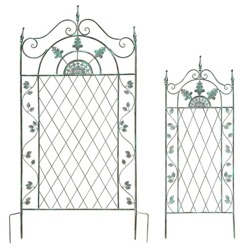Outer single retro courtyard wrought iron floor insert climbing vine bracket balcony grid screen flower stand rose garden climbi