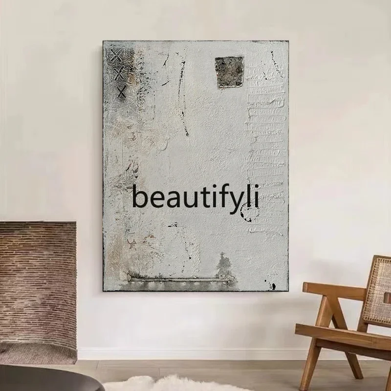 

Hand-painted minimalist wabi-sabi wind, oil painting abstract decorative hanging painting solid color texture painting1184