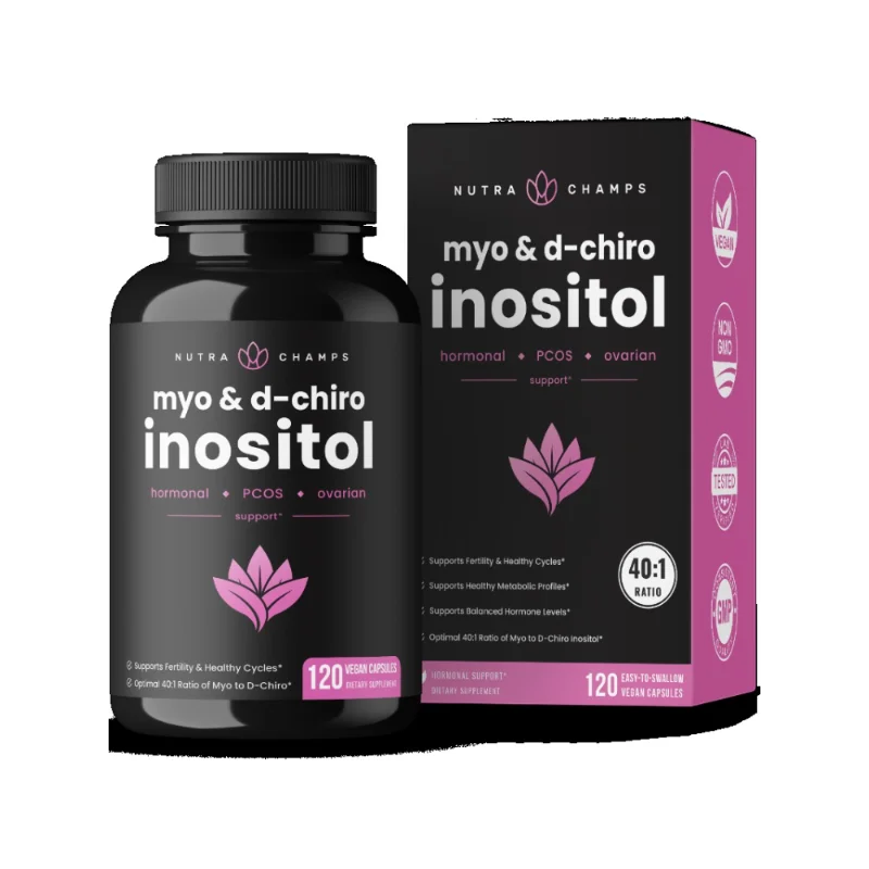 Inositol 2000 mg Suplemento, Ovario y PCOS, Apoya la Fertilidad Femenina y Equilibrio Hormonal, 120 Cápsulas Vegetarianas