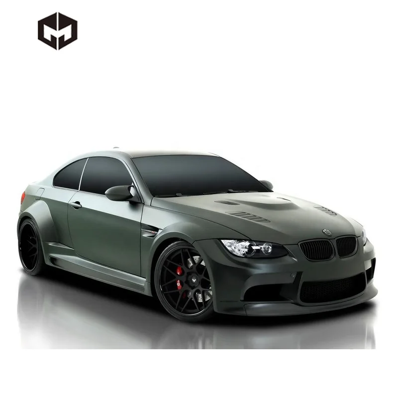 Front Bumper Rear Bumper Side Skirts Fenders Engine Bonnet Hood Trunk Lid  V Style Wide Body Kit for BMW M3 E92 E93