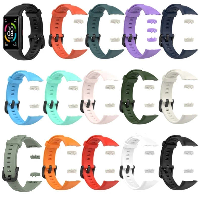 Replacement Sport Silicone Watch Band Wrist Strap Adjustable Watchbands for -Huawei Honor Band 6 Smart Watch