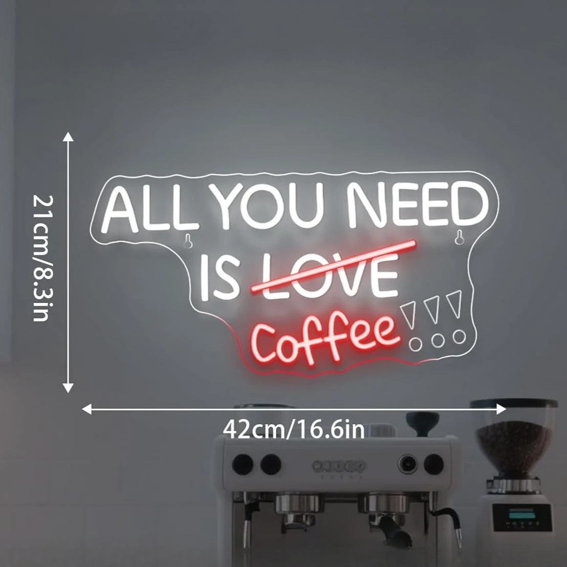 Todo lo que necesitas es café letrero de neón luz de neón LED USB regulable para cafetería tienda cerveza Bar Club restaurante decoración de pared regalo de apertura