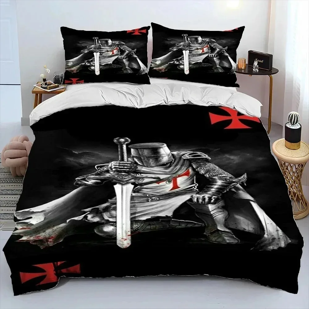 Cavalier Knight Templar Crusaders Comforter Bedding Set,Duvet Cover Bed Set Quilt Cover Pillowcase,king Queen Size Bedding Set