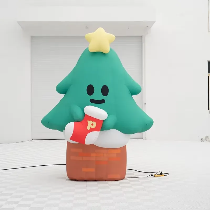 Inflatable Giant Cartoon Green Coconut Tree Christmas Tree for Events Advertising Custom for Christmas