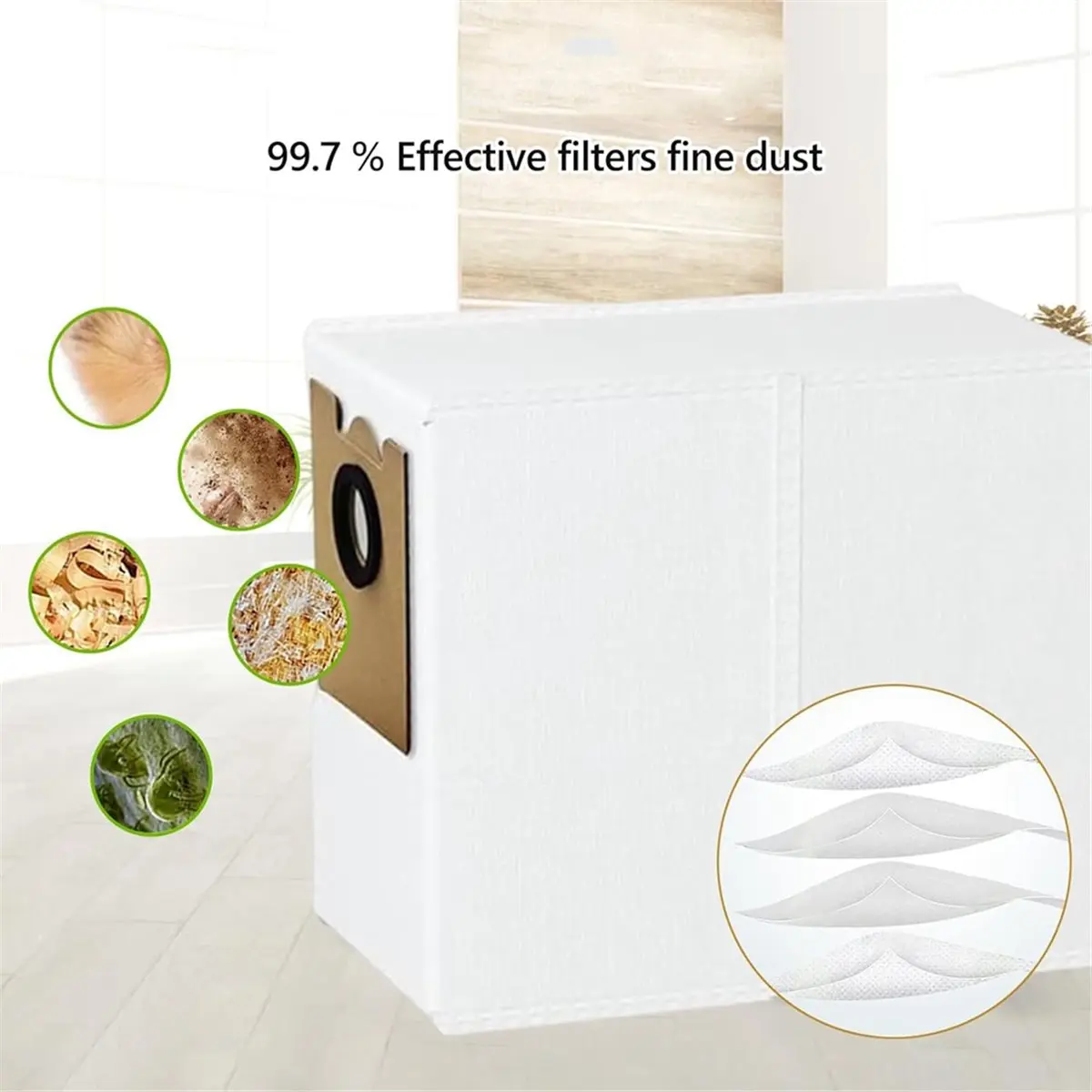 

(A25M) Запасные части для робота-пылесоса Lefant M2 Pro / M2S Pro, 9 мешков для сбора пыли, 6 салфеток для мытья полов