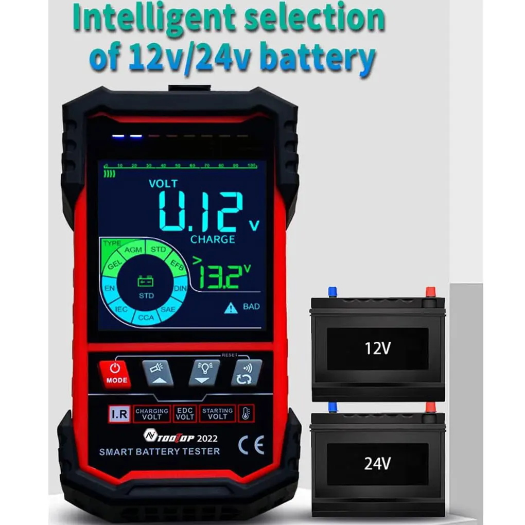 12V 24V Battery Tester Internal Resistance load Discharge Current Test 3.2 Inch Color Screen Smart Car Battery Tester