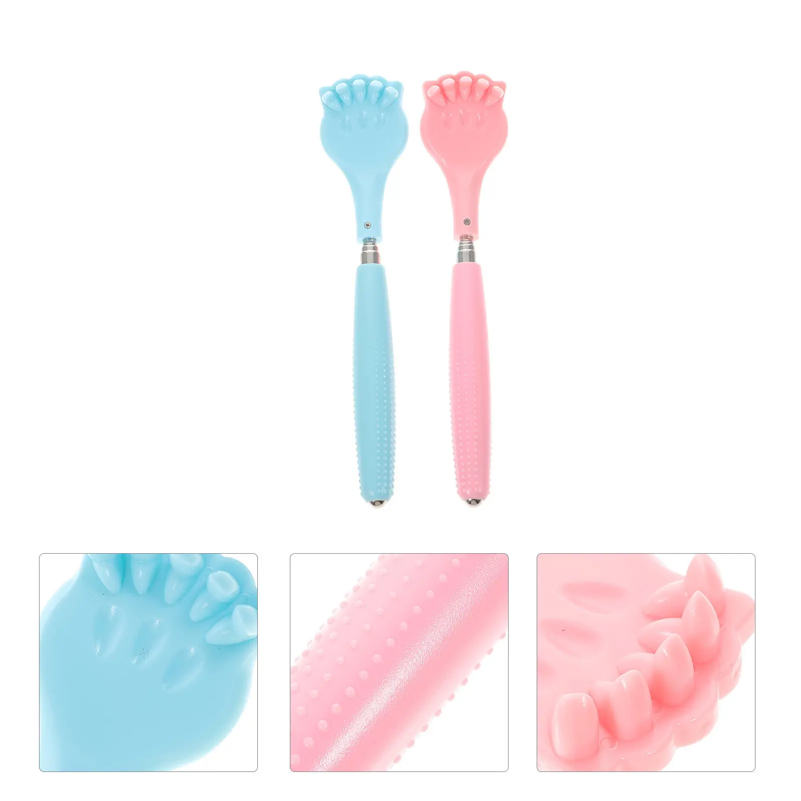 

2 шт., многофункциональный скребок для спины, эргономичный телескопический массажер для тела, гладкий кончик когтей, прочный пластиковый материал, идеально подходит для снятия стресса