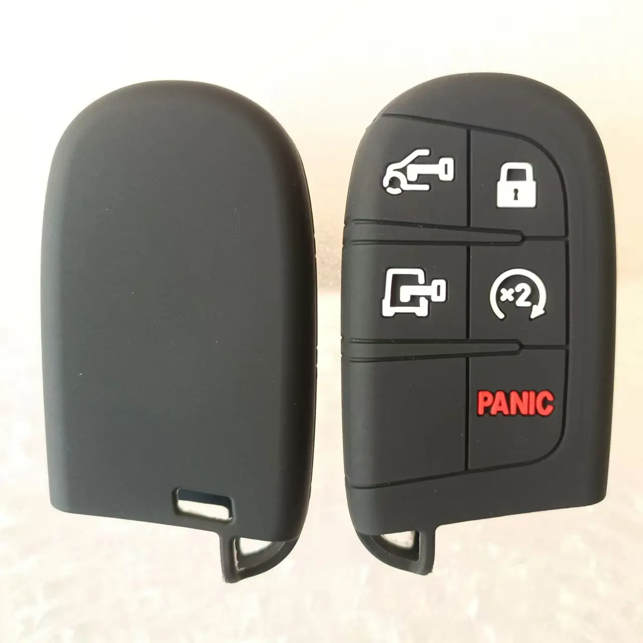 3+Panic Smart Key Control FOB Shell Holder Pouch Silicon Cover Case For Jeep Grand cherokee Chrysler Dodge For Fiat 500X Car Key