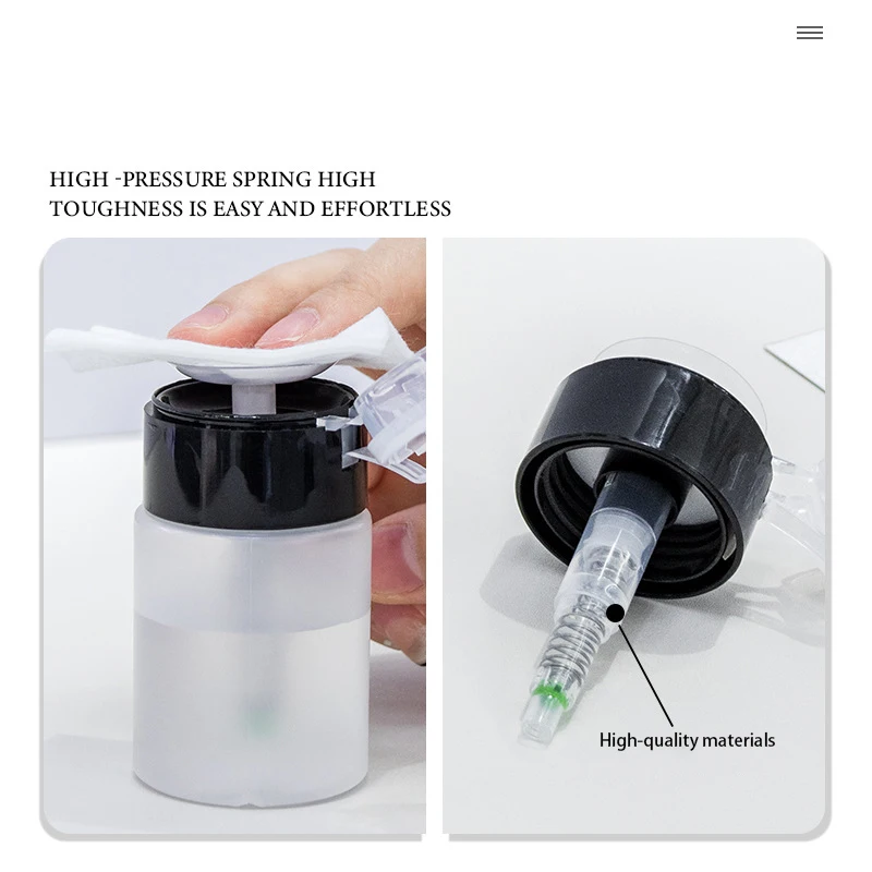 60ML Mini Dispenser Bottle Nail Art Mini Pump Dispenser Empty Bottle Liquid Container Small Pressure Bottle Refillable Container
