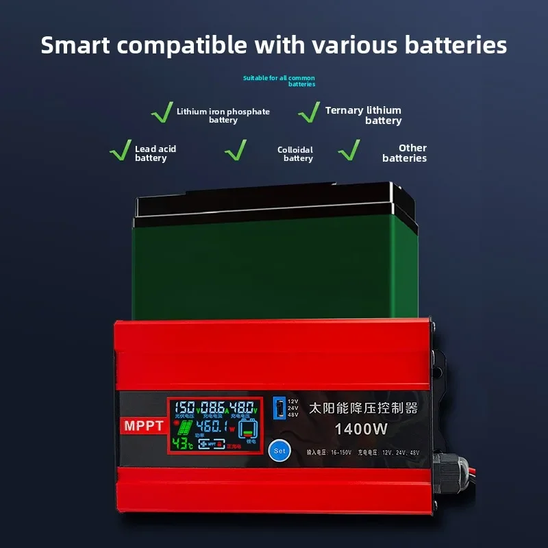 ​​Solar Charge Controller 16-150V to 12-48V Step-Down, MPPT Power Regulator for Off-Grid PV System & Industrial Use