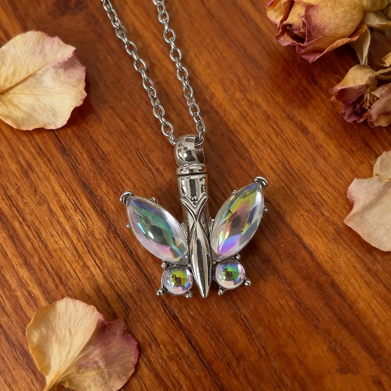 فراشة تذكارية لأقارب الحيوانات الأليفة جرة رماد جرة رماد جرة جرة قلادة لوازم جنازة #2