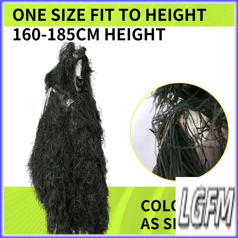 

GM-Adult Outdoor Hunting Cloak Ghillie Suit Photography Clothes Ghillie Clothes Camouflage Hunter Jungle Hunting Poncho