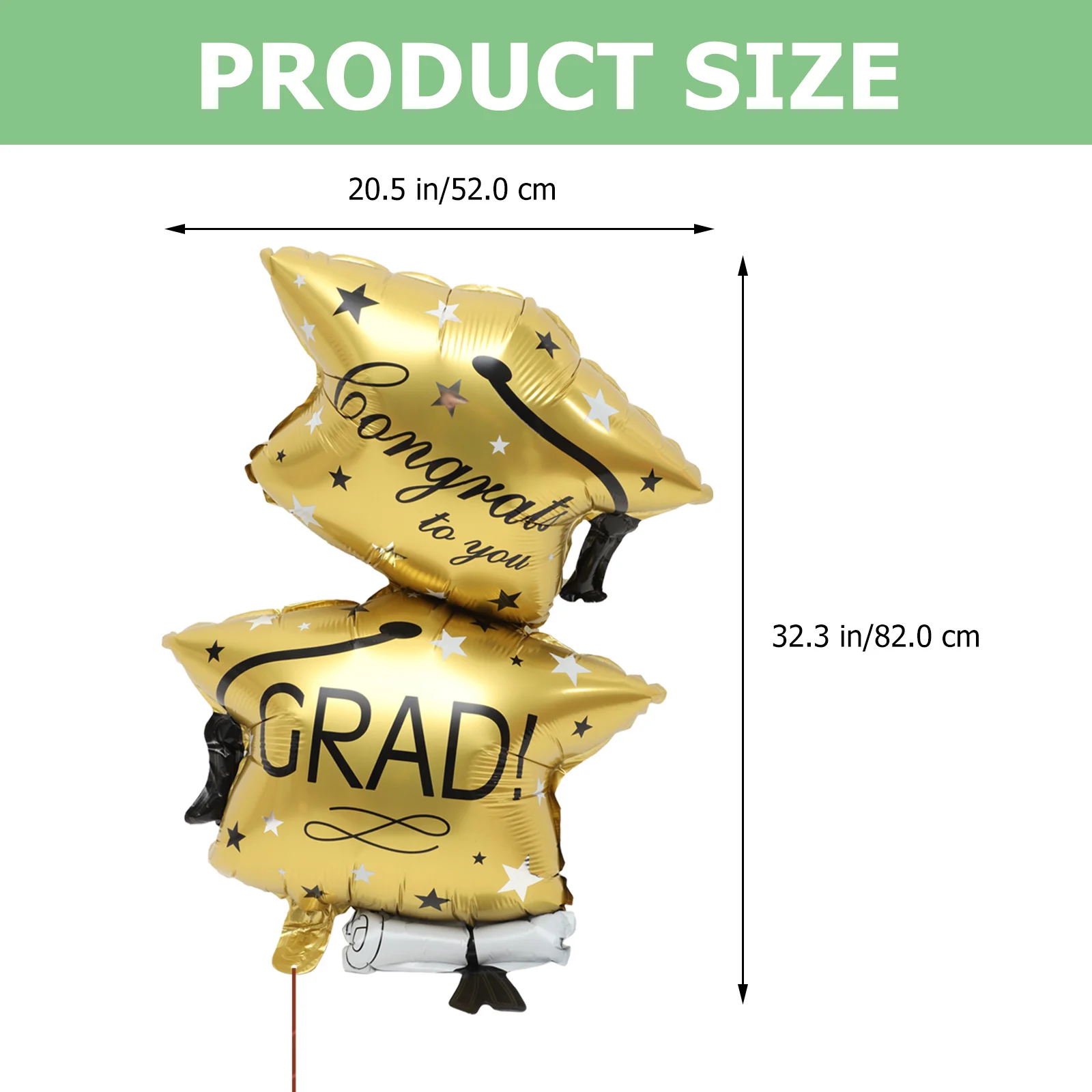 

6Pcs Large Graduation Cap Aluminum Foil Balloons Durable Grad Hats Party Decoration Graduation Supplies Grad Cap Balloons