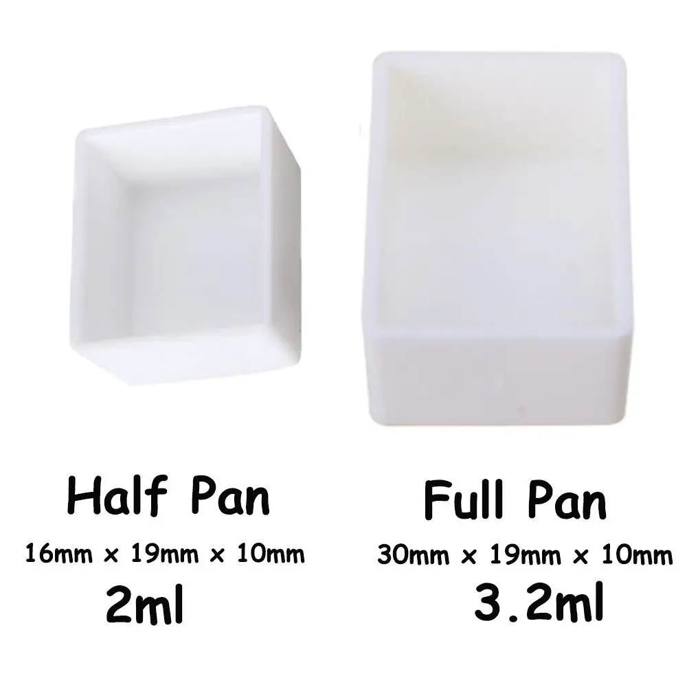 3.2ml White Plastic Half Pans Empty Full Pan Watercolor Paint Grid Paint Palette Painting Supplies Art Supplies