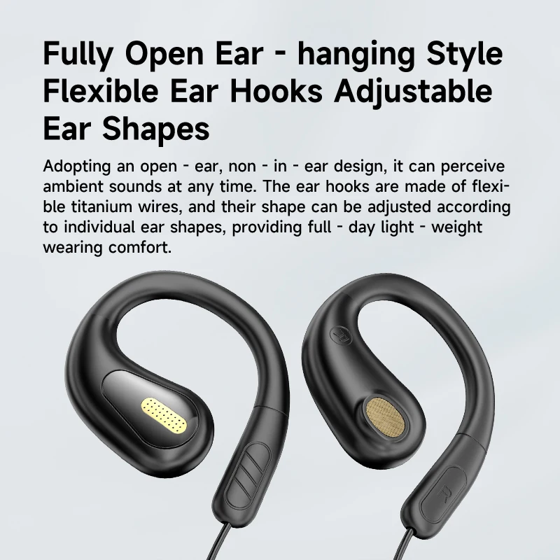 Type-C Digital Wired Earphones Ear Hanging Painless Wired Control Earhook Surround Hifi Stereo Bass Sports Gamer Earbuds Tablet