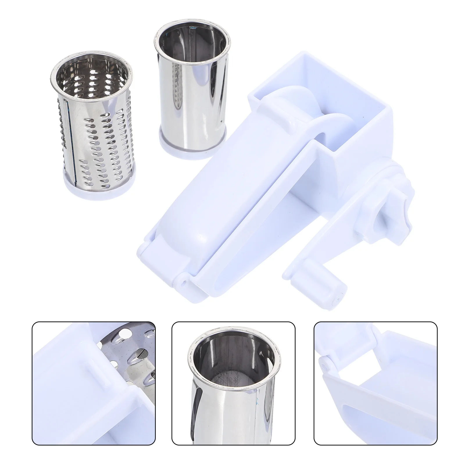 مجموعة واحدة من مبشرة الجبن المصنوعة من الفولاذ المقاوم للصدأ، أداة دوارة يدوية احترافية، مقبض PP، أداة مطبخ متعددة الأغراض سهلة التنظيف #1