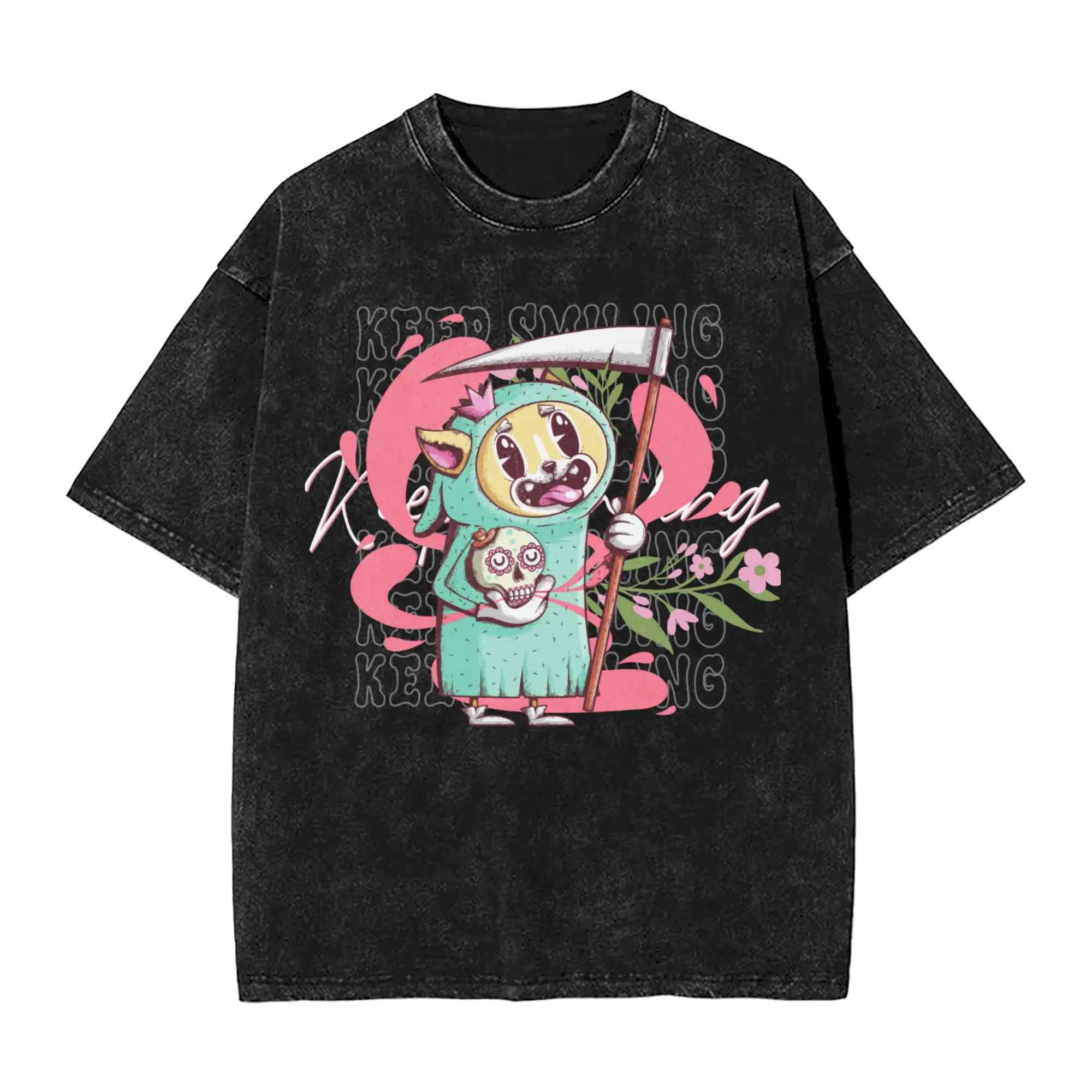 

2026 New Y2K Fshion T-Shirt,100%Cotton Vintage Wash T-Shirts,HIp-POP,Loose Streetwear Short Sleeve Tops Tee