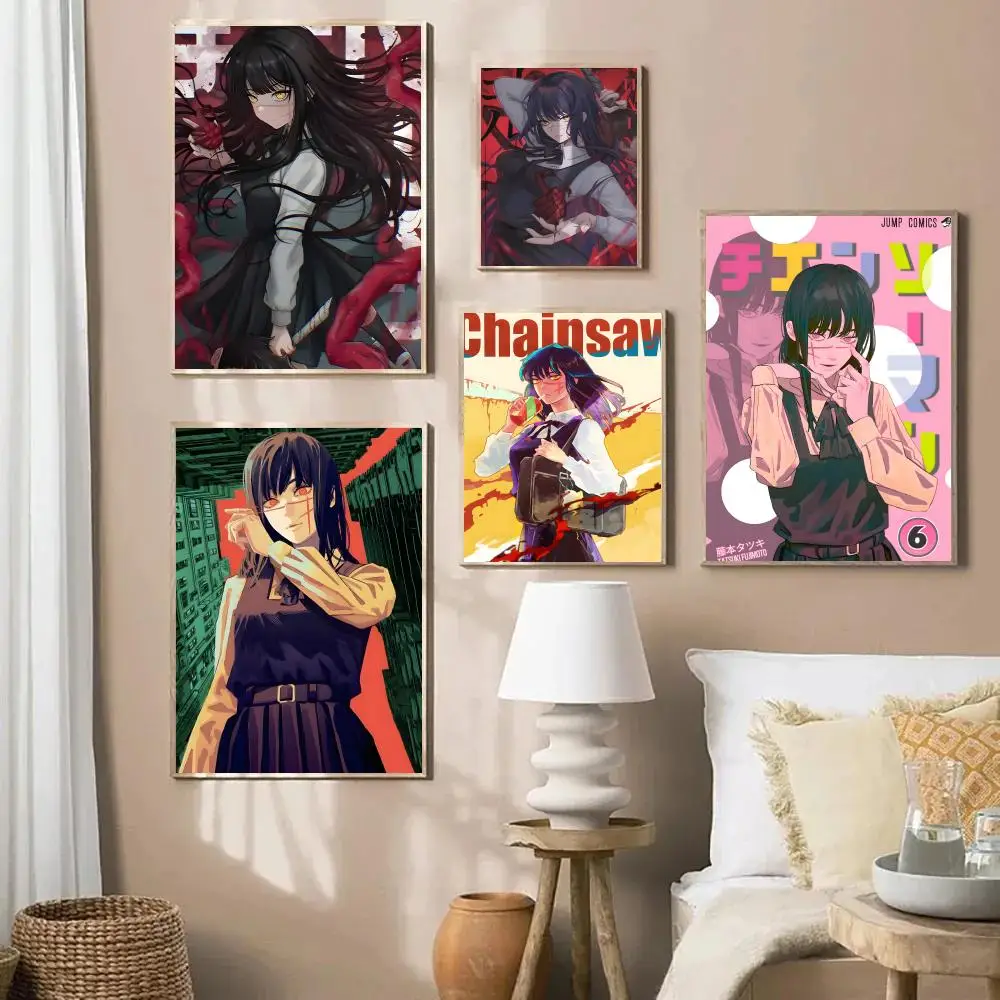 Asa Mitaka C-منشار رجل أنيمي اللوحة الخط طباعة تجعد الحرة جدارية الفن صور لغرفة المعيشة ديكور جدران المنزل قماش #2