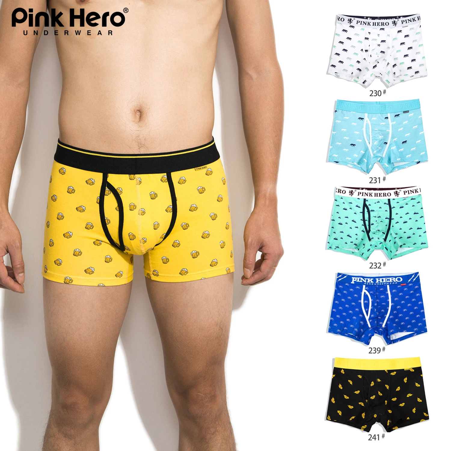 PINKHERO Print-D Stylish Fun Patterns Male Underpants For Men, Comfy And Soft Cotton Underwear Boxer Briefs And Men\'s Panties