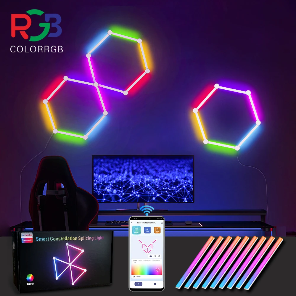 Paski świetlne RGB Smart LED RGBW, pasek oświetlenie dekoracyjne do pokoju gier 12V, kolory 16M, synchronizacja muzyki, kompatybilny z Alexa i Google