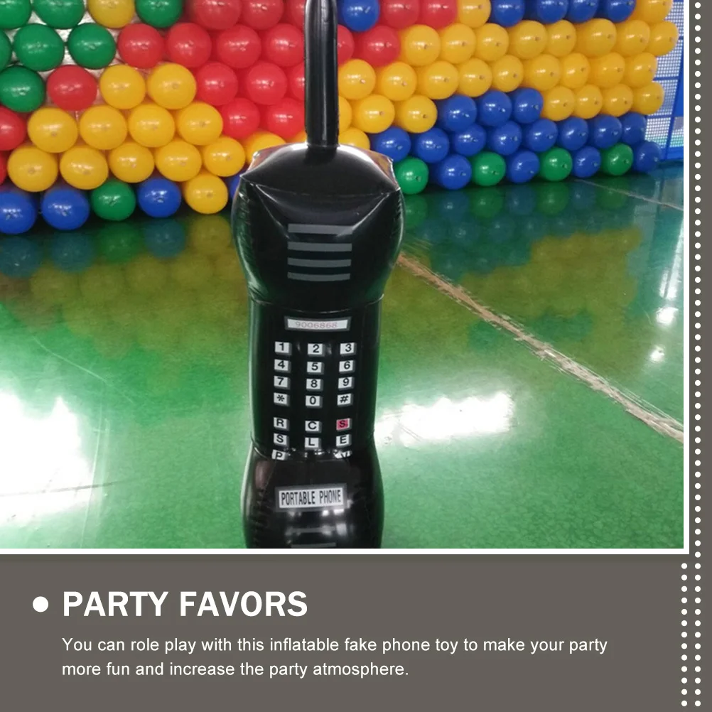 

2Pcs Black Fake Phone Toys PVC Simulation Mobile Prop Inflatable Mobile Phone Props for Party Favors Pretend Play Decorations